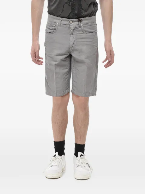 Corneliani Luxury straight-hem denim shorts Grey 734EG83120169024