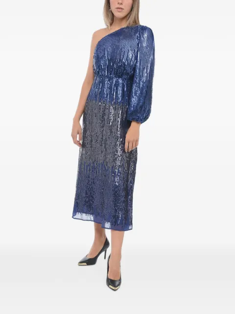 Rixo sequin-embellished one-shoulder midi dress Blue BRADSHAWVIBO