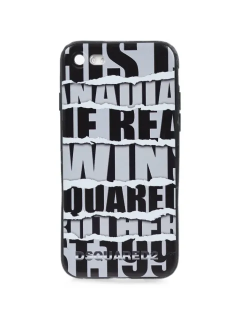 DSQUARED2 logo-print iPhone 7 phone case Black ITM004655000001