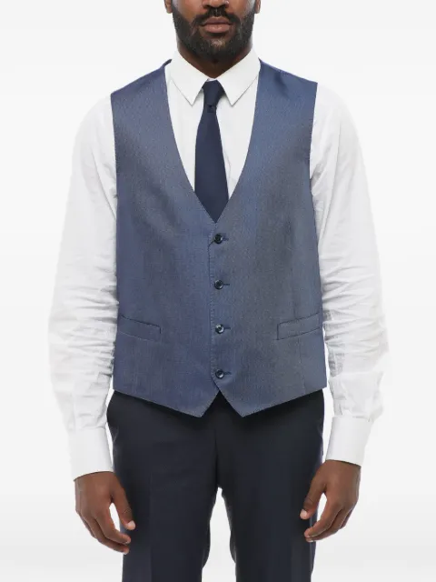 Corneliani textured-finish silk waistcoat Blue 89C0612117167002