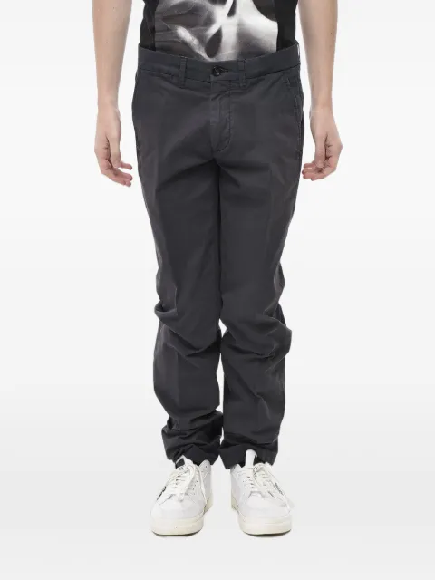 Corneliani logo-patch chino trousers Blue 834ET59120168001
