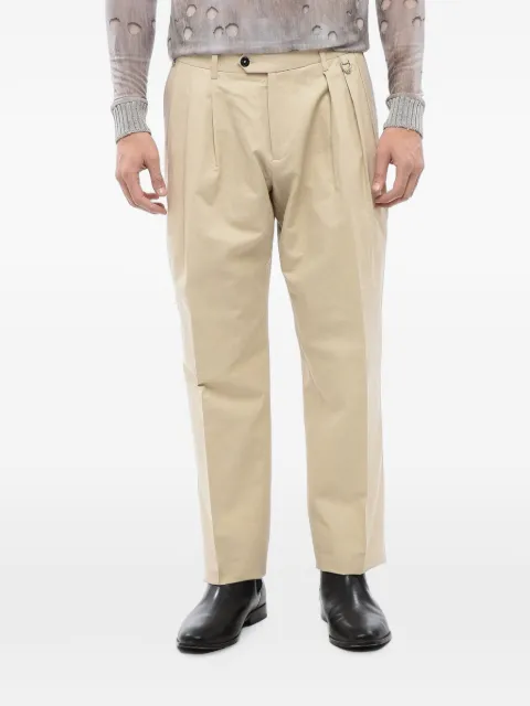 John Richmond pleated-front tailored trousers Neutrals RMP24137PABONE