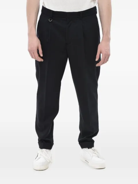 Paolo Pecora pleated-design belt-loop trousers Black 24IC1M0B12951346685