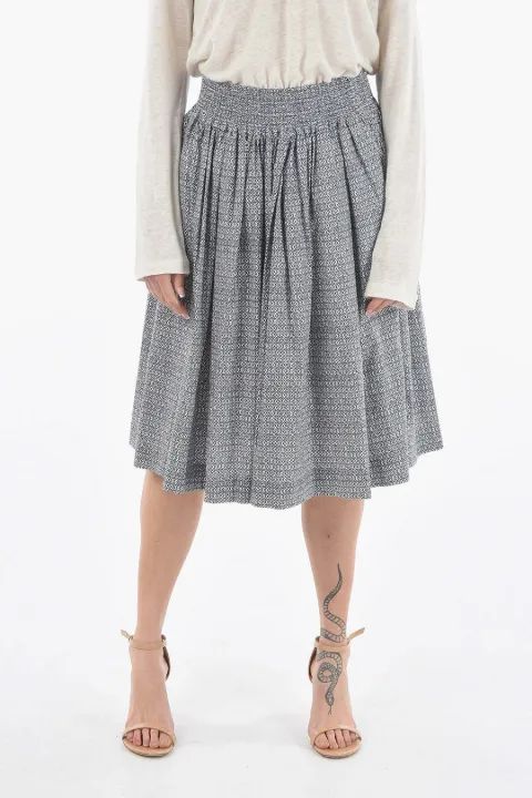 Woolrich midi diamond-pattern pleated skirt Blue COWWGON0334UT15108283