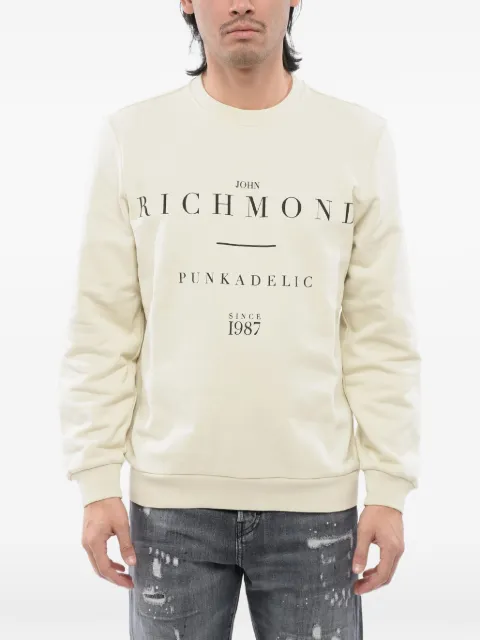 John Richmond logo-print sweatshirt Neutrals RMP24019FEBONEWASHED