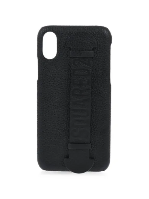 DSQUARED2 logo-detail leather iPhone case Black ITM007025100001