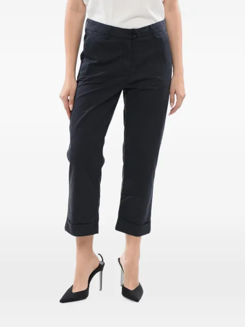Woolrich cuffed-hem cropped trousers Blue CFWWTR0058FRUT1513100