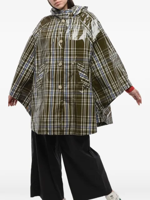 Woolrich Hawthorn check-pattern cape Green CFWWOU0444FRUT26506554