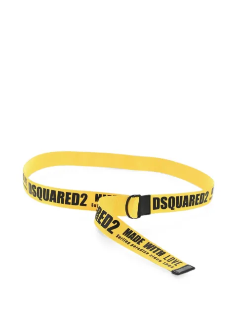 DSQUARED2 logo-print D-ring belt Yellow BEM050320200394