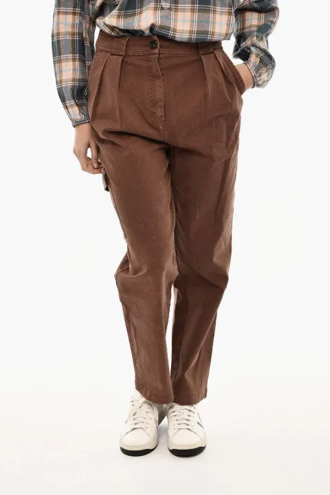 Woolrich double-pleat cargo-pockets jeans Brown CFWWTR0122FRUT3156777