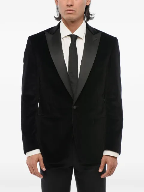 Corneliani velvet peak-lapel blazer Black 9269053898500