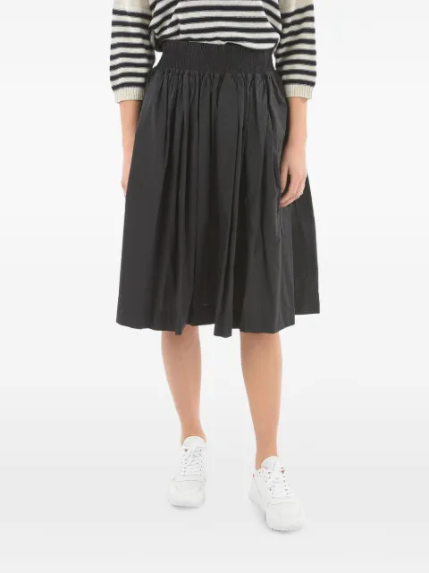 Woolrich pleated elasticated-waist midi skirt Black CFWWSK0021FRUT1509100