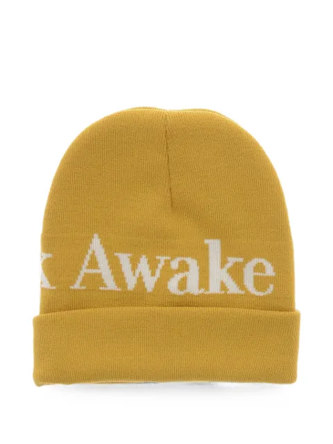 Awake NY logo-detail beanie hat Yellow AWKFW23HT007SAFFRON
