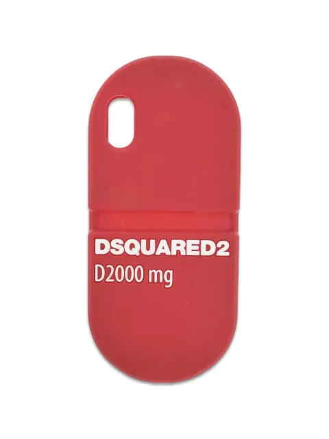 DSQUARED2 iPhone 9 pill-shape logo-print phone case Red ITM007355000001