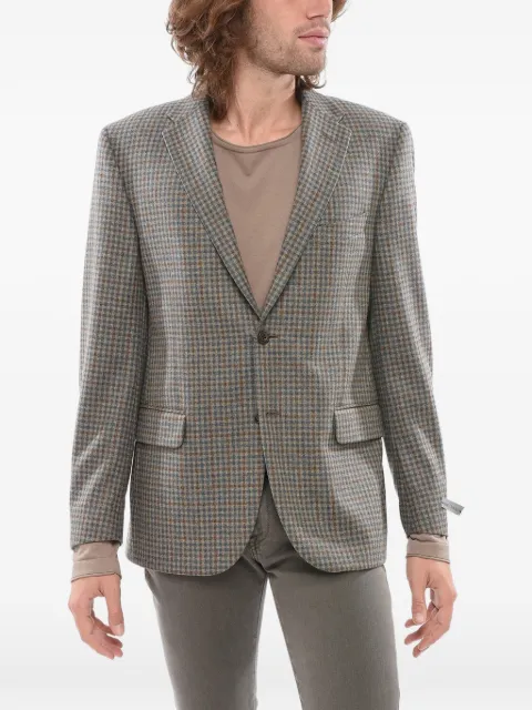 Corneliani checked single-breasted wool blazer Neutrals 826R408836348037