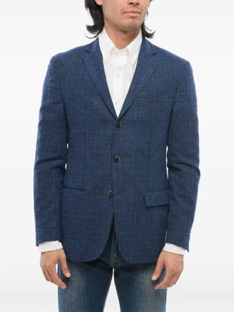 Corneliani checked single-breasted blazer Blue 80XZ407836316001