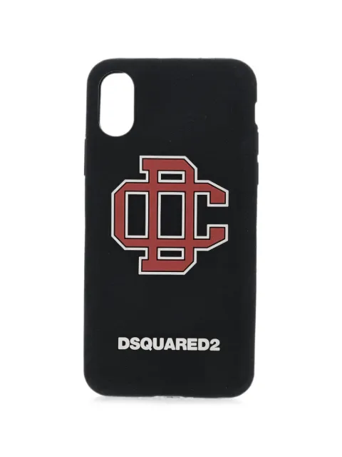 DSQUARED2 logo-print iPhone X cover Black ITM008533700001