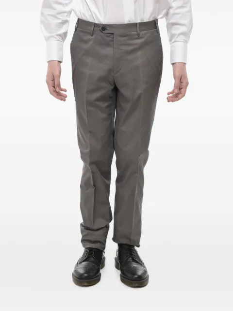 Corneliani belt-loop pressed-crease trousers Grey 7352644114504023
