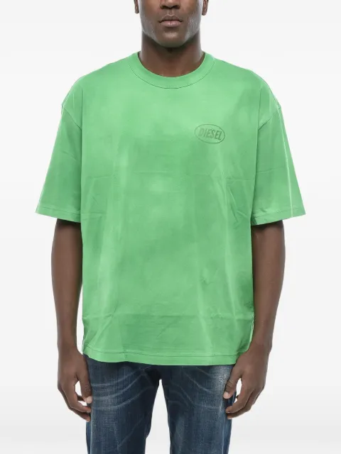 Diesel Wash-Out logo-print crew-neck cotton T-shirt Green A17642RQMAZ5CG