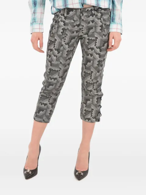 Diesel Pacquard geometric-print cropped trousers Grey 00S0JMBG33C