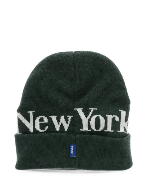 Awake NY jacquard-logo beanie hat Green AWKFW23HT007FORREST