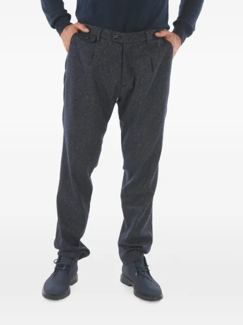 Cruna herringbone pleated trousers Blue SRAVAL1PL635NOTTE