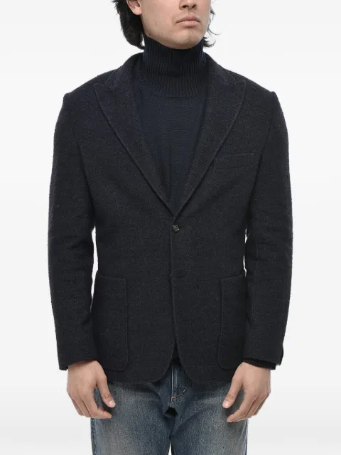 Paolo Pecora single-breasted notched-lapel blazer Blue 24IC1M0L02348136685