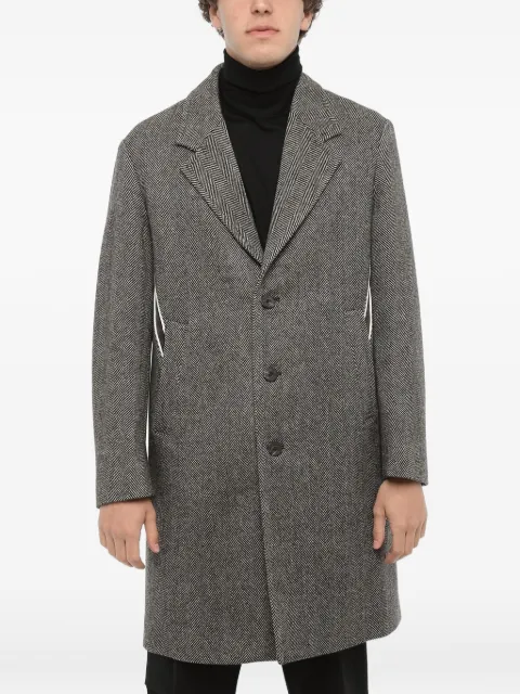 Neil Barrett herringbone-pattern single-breasted coat Black NBV1CA041CV009C001