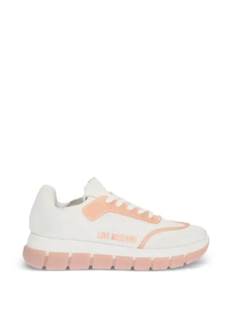 Moschino perforated panelled sneakers White JA15515G0EIZK10B