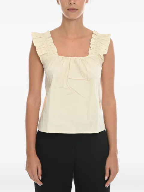 SAMSOE SAMSOE ruffled square-neck blouse Neutrals F000011230ANGORA