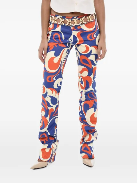 DSQUARED2 patterned cut-out trousers Blue S72KA1234D35034