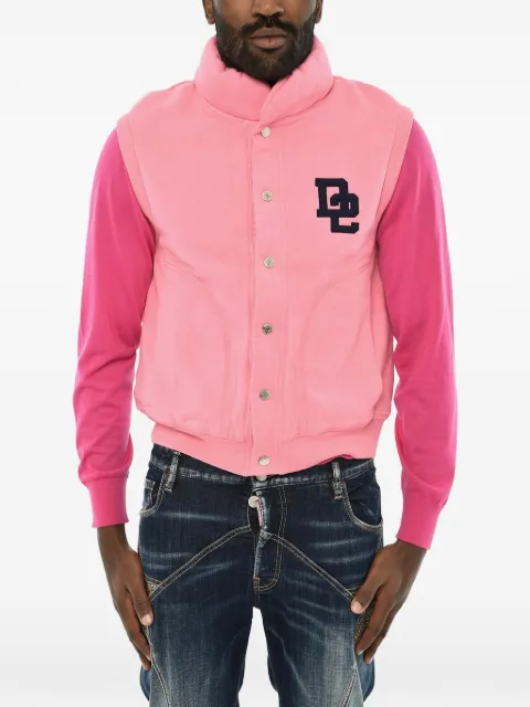 DSQUARED2 logo-print snap-button sweater Pink S74HG0151S25030