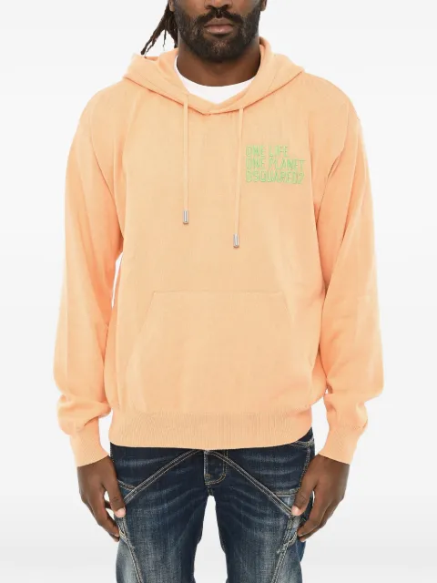 DSQUARED2 embroidered-logo hoodie Orange S78HA0042S18258