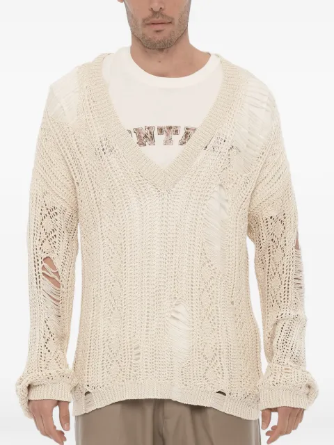 Ramael openwork distressed-effect knit Neutrals MRA0033SI202