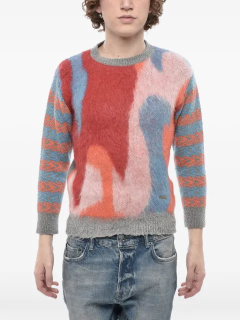 DSQUARED2 tie-dye heavy-weight sweater Red S71HA1229S18364