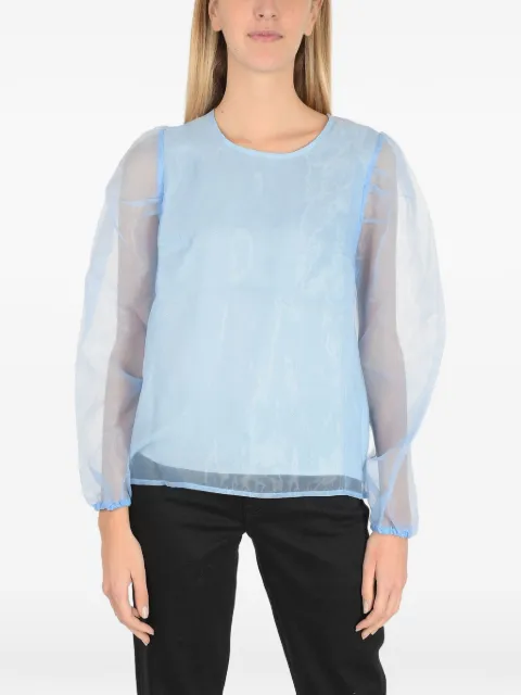Baum Und Pferdgarten sheer puff-sleeve blouse Blue 21180ORC7782