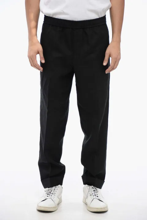 Neil Barrett elastic-waistband drawstring-fastening chinos Black MY30635AY011001N