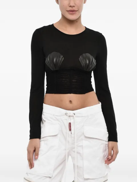 DSQUARED2 shell-embellished long-sleeve T-shirt Black S72NC1074S76623