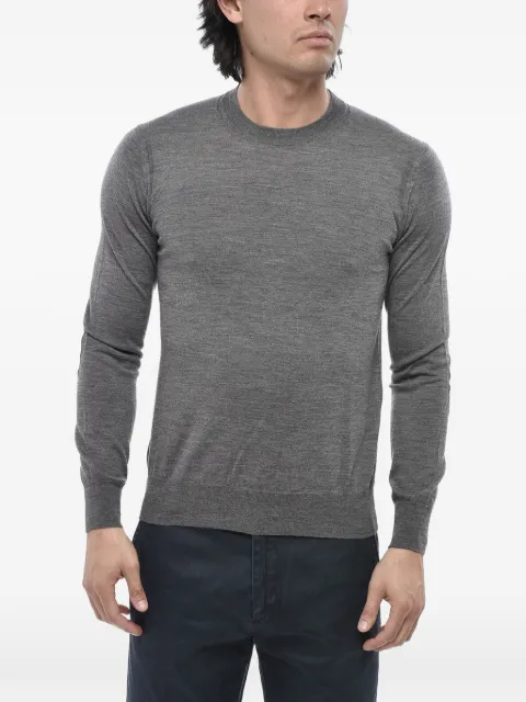 Paolo Pecora elbow-patch crew-neck sweater Grey 24IC1M0AT01F0018994