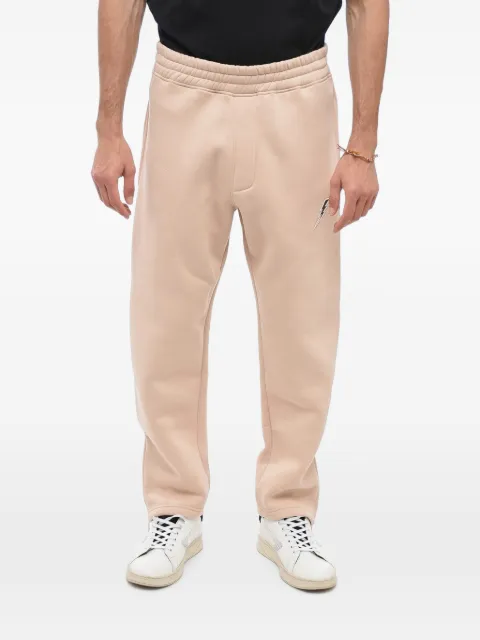 Neil Barrett Bolt-embroidered zip-cuff track pants Neutrals PBJP061U510619