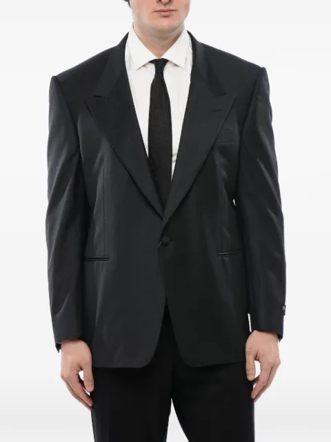 Corneliani peak-lapel virgin wool jacket Black 6761081110034