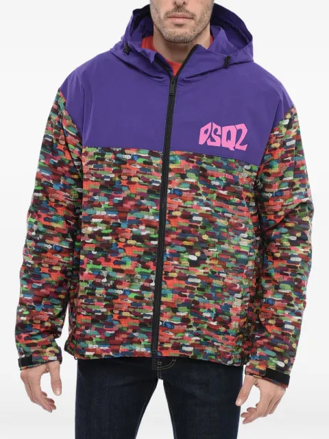 DSQUARED2 logo-print panelled jacket Purple S71AN0425S53578