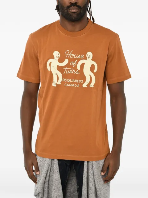 DSQUARED2 graphic-print T-shirt Brown S74GD1187S22427