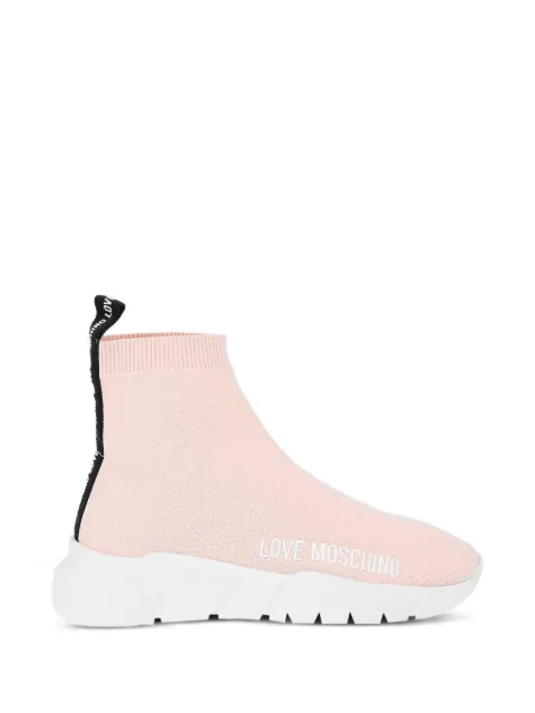 Moschino logo-print high-top sneakers Pink JA15343G1CIZ4601
