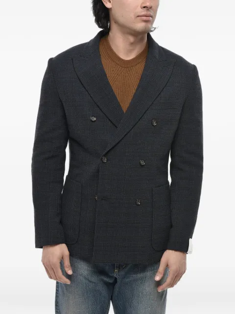 Paolo Pecora double-breasted checked blazer Blue 24IC1M0L0425185Q981