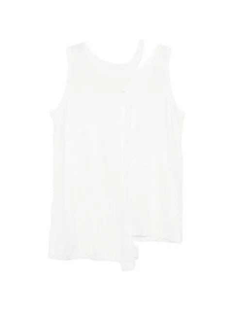 Y's jacquard sleeveless top White YKT11064