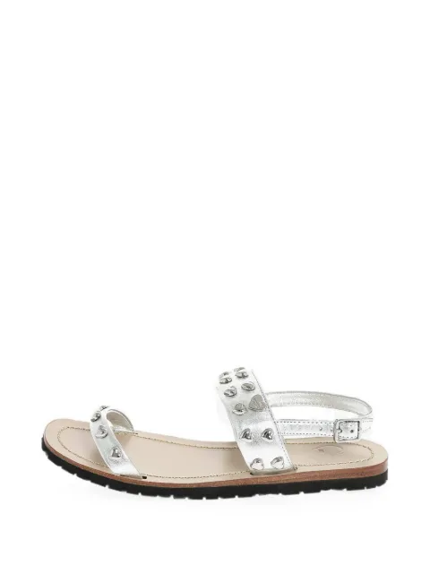 Moschino heart-stud silver leather sandals Silver JA16141G0CJB0902