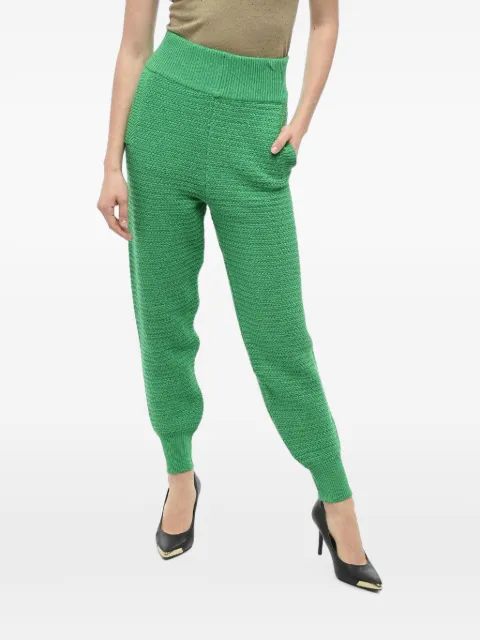 ART ESSAY high-waisted cotton-knit track pants Green AMYP500CO276