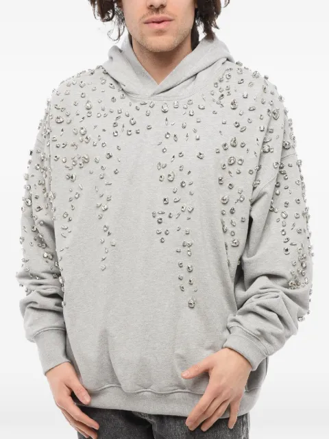 1989 STUDIO rhinestone-embellished cotton hoodie Grey SS2468COOG