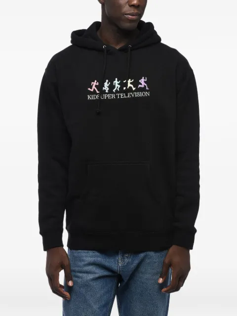 KidSuper embroidered-logo hoodie Black AW23HD02BLACK
